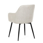 Židle jídelní, krémová látka, černý kov