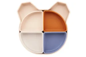 Kidnort Retter 4v1 Silikonový dělený talíř světlý (KNSIL000019)