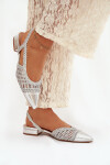 Dámské sandály s pletením na klíně stříbrné Nivorra 39