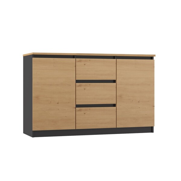 FRONTI Komoda 2D3S 120 Antracit + dub artisan deska