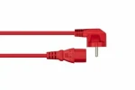 Kabelmeister Schuko 90° - C13 červená / Napájecí kabel / 1 m / 10 A / 250 V (SK0130-R010)