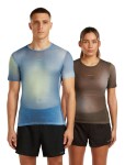 Pánské merino triko s krátkým rukávem ICEBREAKER Mens 75 Cool-Lite Featherlight SS Crewe AOP, Atlan/Flintblue/Seagl/Aop velikost: M