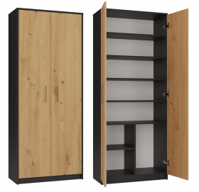 FRONTI Skříň OLIV 2D Antracit + dub artisan