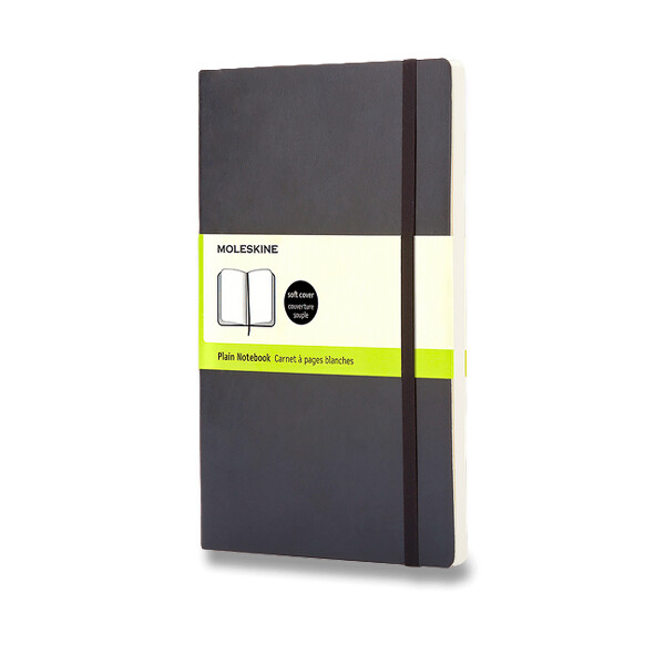 Zápisník Moleskine - měkké desky, L, čistý - černý