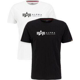 Alpha Industries Tričko Label T 2 Pack [sada 2 ks] černé | bílé M