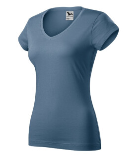 Fit V-neck tričko dámské denim XS