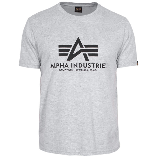 Alpha Industries Tričko Basic T-Shirt šedé melírované 3XL