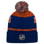 Outerstuff Dětská zimní čepice Edmonton Oilers NHL Puck Pattern Cuffed Pom