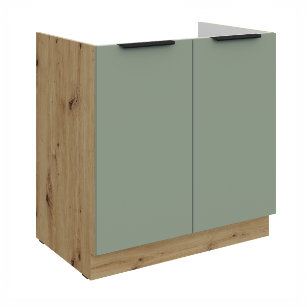Spodní skříňka pod dřez Aria 80 ZL 2F BB Barva korpusu: Dub artisan, Barva dvířek: SA - Aquamarine AFM