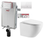 ALCADRAIN Renovmodul - předstěnový instalační systém s bílým tlačítkem M1710 + WC INVENA LIMNOS WITH SOFT, včetně soft/close sedátka AM115/1000 M1710 LI1