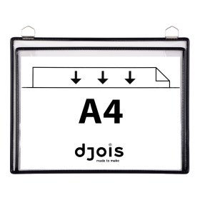 Djois velkokapacitní rámeček s kapsou a dvěma očky, A4, černý, 5 ks