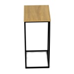 Odkládací stůl, MDF deska, dekor divoký dub, černý kov