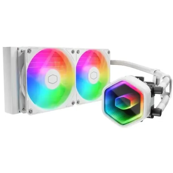 Cooler Master MasterLiquid 240 Core II ARGB bílá / 2x 120mm / Rifle Bearing / 27.2 dB @ 1750 RPM / 71.9 CFM / AMD + Inte (MLW-D24M-A18PA-RW)