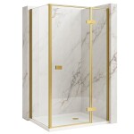 REA/S - Sprchový kout Atlas 100x100 Brush Gold vpravo KPL-K4575