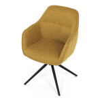 Židle jídelní a konferenční, žlutá látka, černé kovové nohy, otočný mechanismus