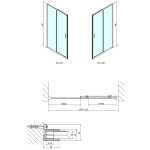 POLYSAN - EASY LINE sprchové dveře 1100, čiré sklo EL1115