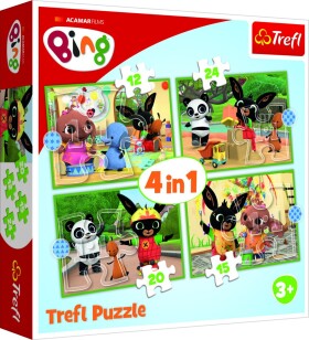 Trefl Puzzle Bing - Šťastný den 4v1 (12,15,20,24 dílků) - Trefl