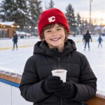 Outerstuff Dětská zimní čepice Calgary Flames NHL Cuffed Knit