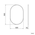 Erga Oval, oválné zrcadlo 60x90cm, zlatý rám, ERG-V01-OVAL-6090-GD