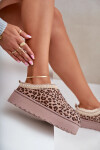 Dámské Sněhule Na Platformě Zateplené Kožíškem Leopard Hnědé Remenia 40