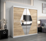 Šatní skříň Abi Bo Barva korpusu: Dub Sonoma, Rozměry: 150 cm, Dveře: Černá