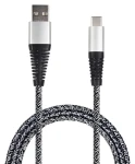 2GO USB-C 1 m stříbrná / Datový kabel / USB 3.2 Gen 1 / nylon (795953)