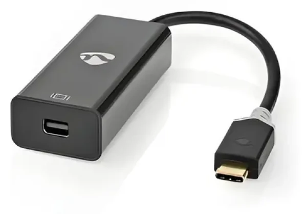 Nedis USB-C - Mini DisplayPort antracit / Redukce / USB 3.2 Gen 1 / Pozlacené konektory / 0,2 m (CCBW64452AT02)