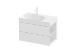 RAVAK - Lite Umyvadlová skříňka 80x45x43 cm, 2 zásuvky, lesklá bílá X000001885
