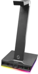 EXCELLO Illuminated Headset Stand černá / stojánek na sluchátka / 3x USB-A 2.0 / 2x 3.5mm Jack / RGB (SL-800910-BK)