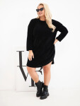Dámské šaty Plus Size manšestrové s volným střihem černá UNI