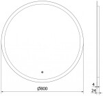 MEXEN - Oro zrcadlo s osvětlením 80 cm, LED 6000K, 9824-080-080-611-00