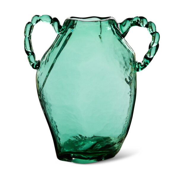 HK living Váza Gemstone Amfora Sapphire 37 cm, zelená barva, sklo