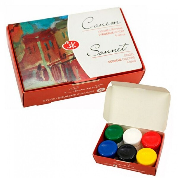Nevskaya Palitra Sonnet kvašové barvy sada 6x20 ml