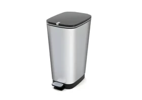 CURVER Odpadkový koš Chic Bin L Steel černá, stříbrná / 45 l / pedálové otevírání (272237)