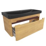 Koupelnová skříňka s umyvadlem SAT Fusion 97,5x43x45 cm dub medový mat SATFUSION100DMBKM SATFUSION100DMBKM