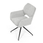 Židle jídelní, krémová látka, noha černý kov, otočný mechanismus 360°