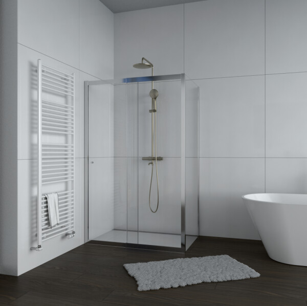 H K - Sprchový kout Flexi 100x90, L/P varianta včetně sprchové vaničky z litého mramoru SE-FLEXI10090/THOR-10090