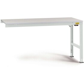 Manuflex LU6138.7035 ESD ESD pracovní stůl Univerzální standardní Přístavný stůl s Melaminplatte, Šxhxv = 2000 x 1200 x 763-873 mm šedobílá (RAL 7035)