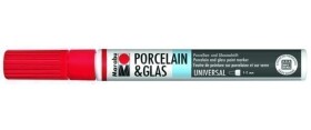 Marabu Popisovač na sklo/porcelán 1-2 mm - třešeňový