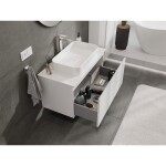 MEXEN/S - Orio koupelnová skříňka pod umyvadlo 90 cm s deskou, 1 šuplík, bílá lesk 91A10-09047-1-BFC00