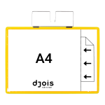Djois identifikační kapsa se závěsem, A4, žlutá, 10 ks