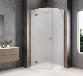 POLYSAN - GLOBE COPPER MATT čtvrtkruhový sprchový kout 1000x1000, matné sklo, levé GB2610MLPG