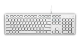 DELL KB-216 US bílá / Multimediální klávesnice / USB (580-ADGM)