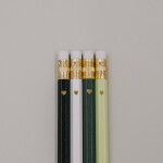 Eulenschnitt Sada tužek Heart Green – set 4 ks, zelená barva, dřevo
