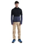 Pánská merino mikina ICEBREAKER Mens 200 Realfleece Descender LS Zip H, Black/Graphite velikost: XL
