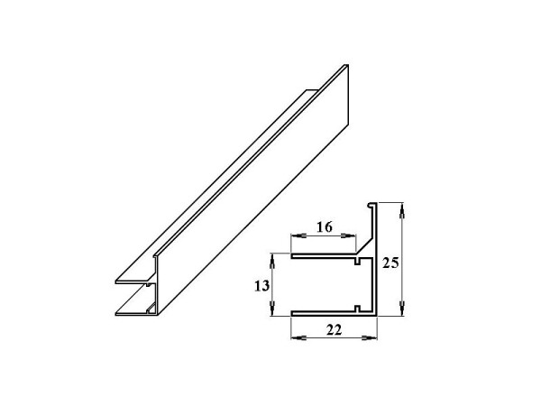 GEOMAT AL ukončovací (okrajový) U/F-profil šířka 10 mm, délka 2,1 m