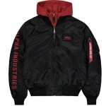 Alpha Industries Bunda MA-1 D-Tec SE černá | oranžová M