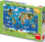 Puzzle XL Mapa zvířat 100 dílků