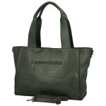Trendy dámská koženková kabelka na rameno Marga, tmavě zelená