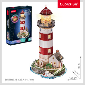 CubicFun - Puzzle 3D s LED Noční edice: Maják 72 dílků